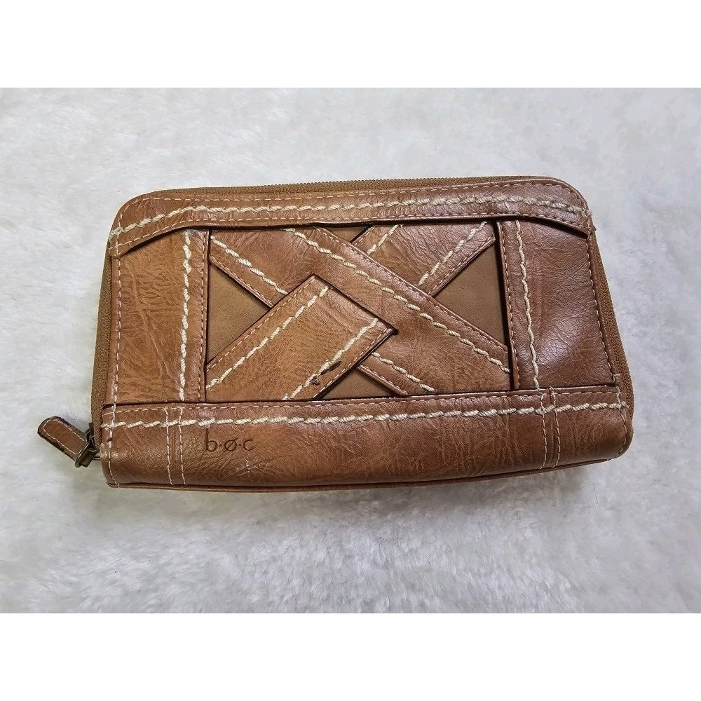 B.O.C. Born Concept‎ Double Zip Around Leather Wallet